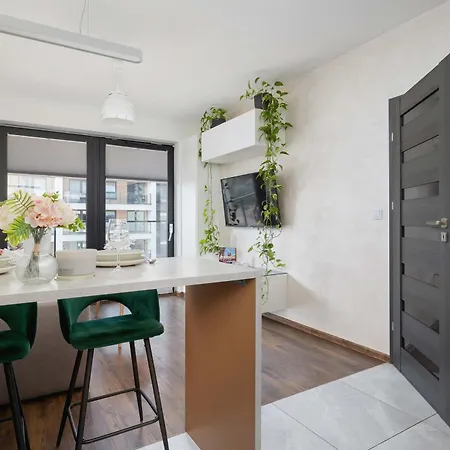 아파트 Light Grey In Cracow With Furnished Balcony By Renters